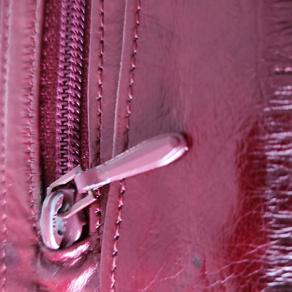 Vintage Burgundy Eel Skin Leather Clutch Wallet - Picture 11 of 11